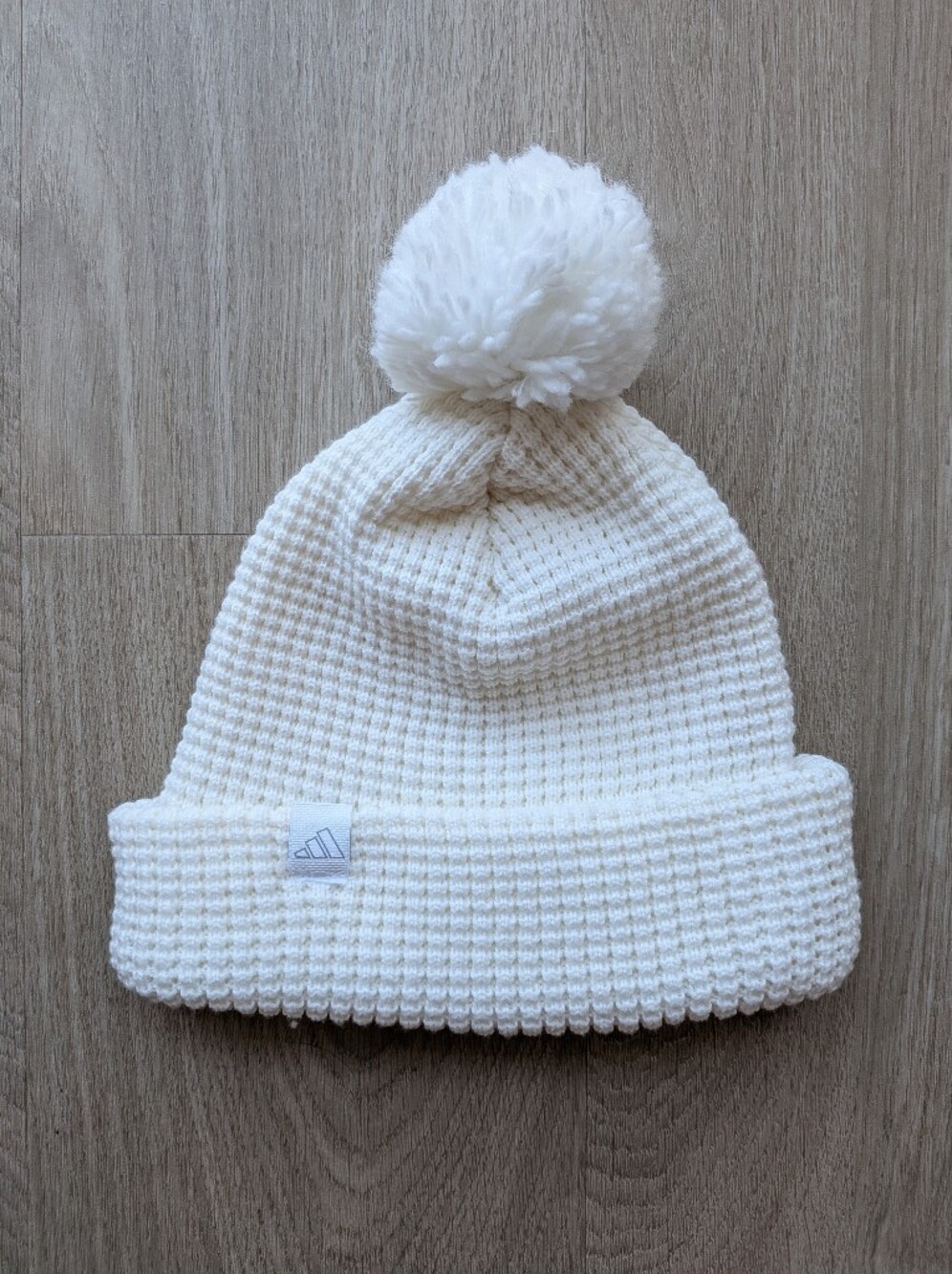 Women's Adidas Waffle Knit Beanie - Ivory/Cream